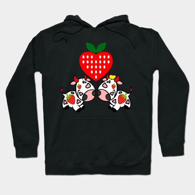 strawberry cow 1 Hoodie by medo art 1